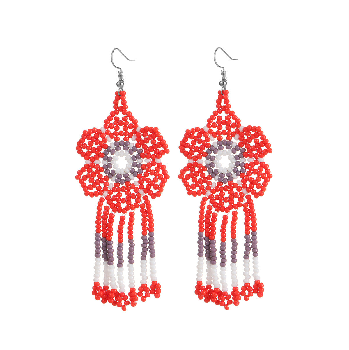 Wholesale Flowers Tassels Rice Beads Earrings